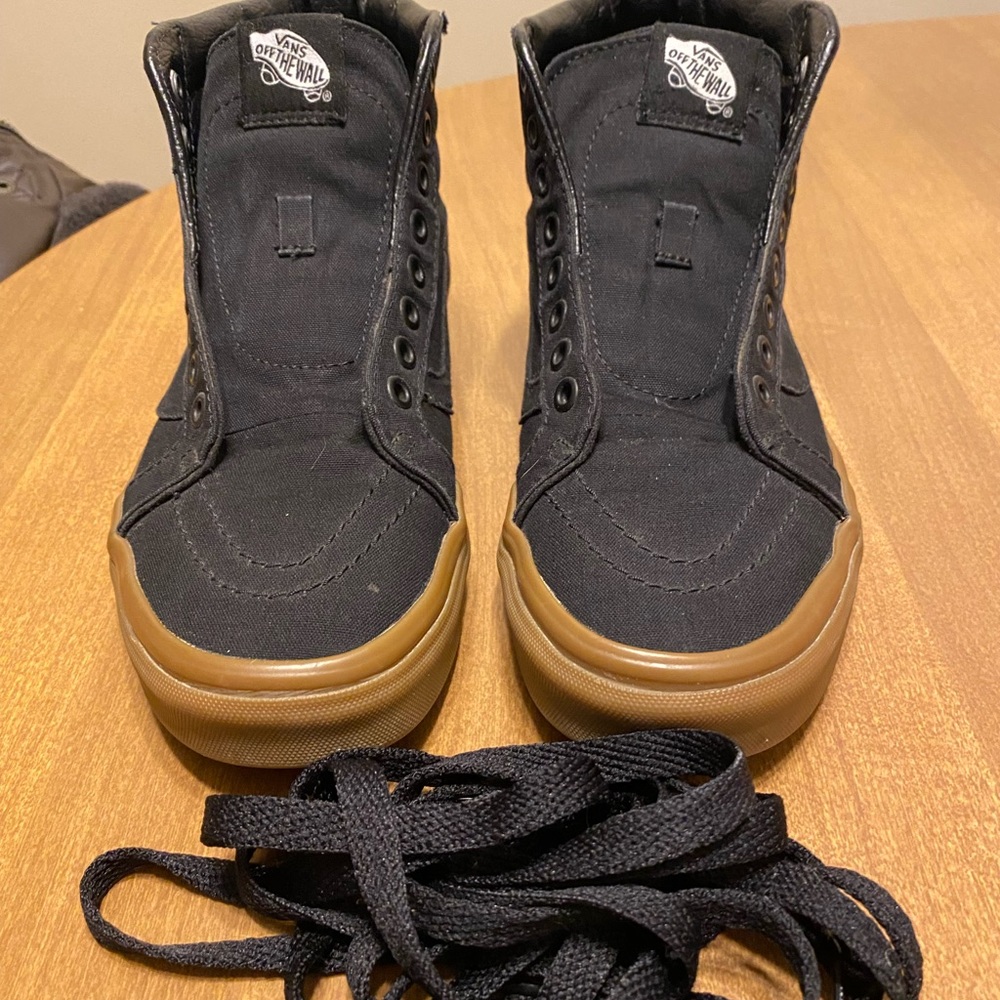 Black and Gum Vans Sneakers